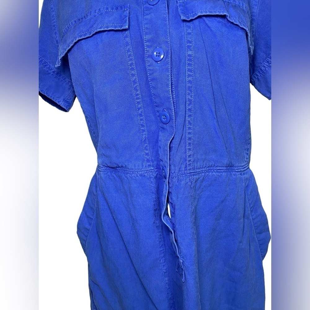 J. Crew Drapey Oxford Safari Dress, Blue - Picture 4 of 16